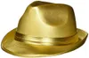 Elegant Gold Velour Fedora -...